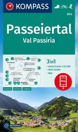 WK 044 - Passeiertal / Val Passiria turistatérkép - KOMPASS