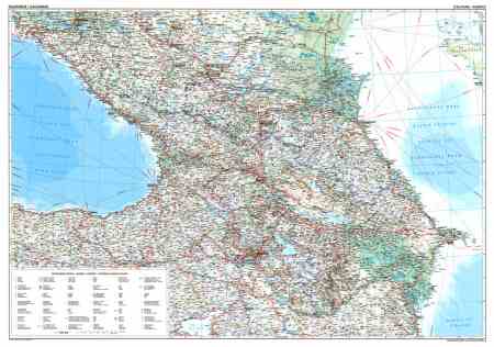 Kaukázus autótérkép falitérkép - GiziMap