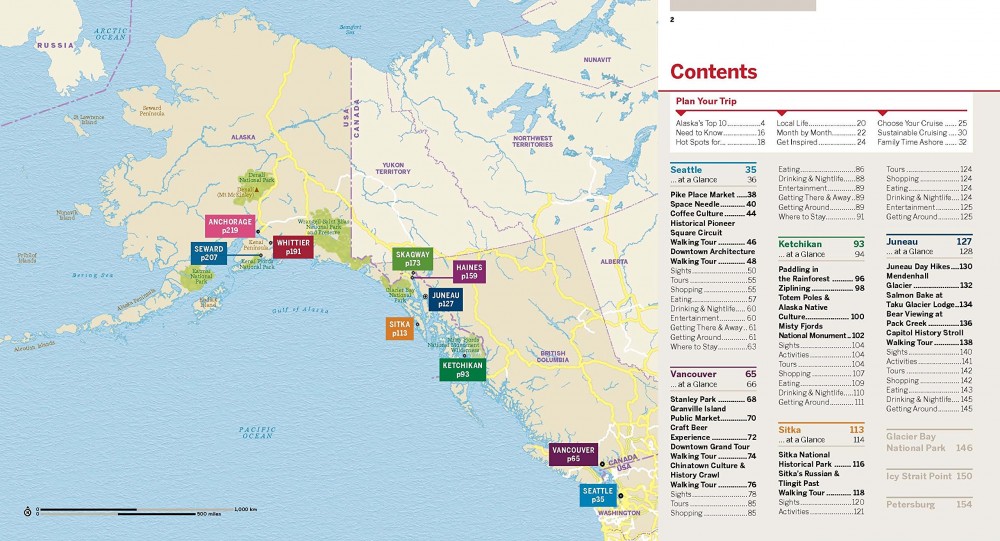 Alaska Cruise Ports - Lonely Planet - Útikönyv - Térkép - Fö