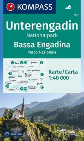 WK 98 - Unterengadin - Bassa Engadina - Nationalpark - Parco Nazionale turistatérkép - KOMPASS