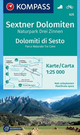 WK 625 - Sextner Dolomiten turistatérkép - KOMPASS