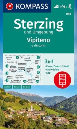 WK 058 - Sterzing und Umgebung / Vipiterno e dintorni turistatérkép - KOMPASS