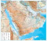 Szaud-Arábia domborzati falitérkép - GiziMap