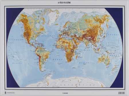 A Föld felszíne és országai domborított térkép ( 55 x 48) - HM