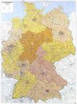 Németország postai irányítószámos falitérkép - f&b 