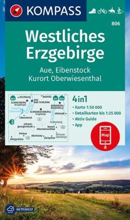 WK 806 - Westliches Erzgebirge  turistatérkép - KOMPASS