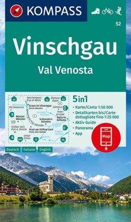 WK 52 - Vinschgau / Val Venosta turistatérkép - KOMPASS