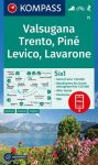   WK 75 - Valsugana - Trento - Lévico - Lavarone turistatérkép - KOMPASS