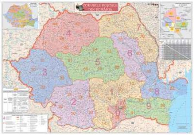 románia irányítószámos térkép Románia postai irányítószámai falitérkép   Stiefel   Útiköny