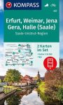   WK 457 - Erfurt, Weimar, Jena, Gera, Halle (Saale) 2 részes turistatérkép - KOMPASS