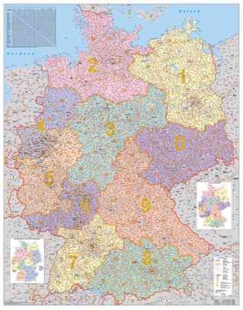 Németország postai irányítószámai falitérkép - Stiefel