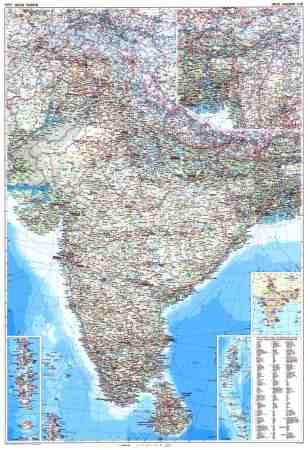 India autótérkép falitérkép - GiziMap