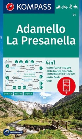 WK 71 - Adamello - La Presanella turistatérkép - KOMPASS