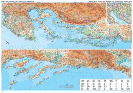 Dalmácia és Isztria domborzati falitérkép - GiziMap