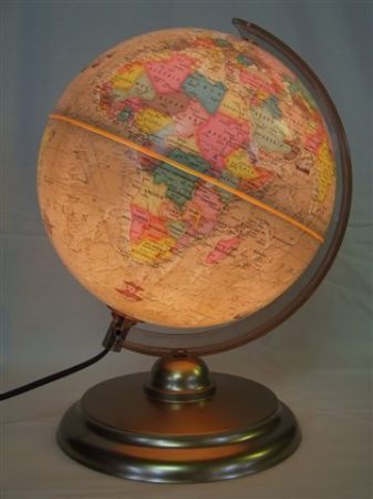 Belma 25 cm átmérőjű antik földgömb - világító