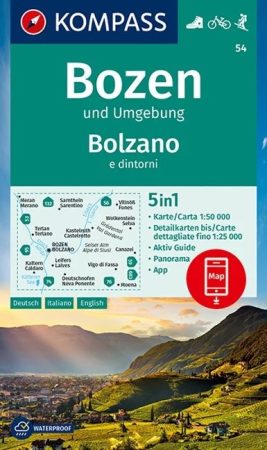 WK 54 - Bozen / Bolzano turistatérkép - KOMPASS