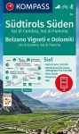   WK 74 - Südtirols Süden (Bolzano Vigneti e Dolomiti - Val di Cembra - Val di Fiemme) turistatérkép - KOMPASS