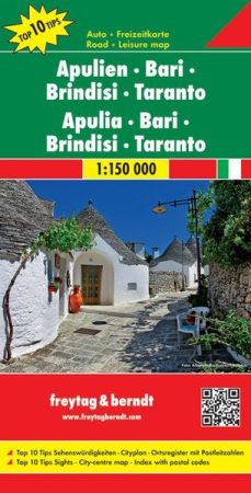 No18. - Puglia: Bari – Brindisi – Taranto Top 10 Tipp autótérkép - f&b