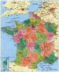   Franciaország megyéi és postai irányítószámai falitérkép - Stiefel