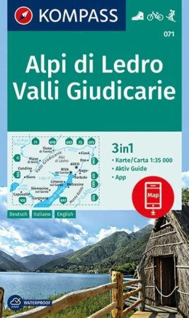 WK 071 - Alpi di Ledro - Valli Giudicarie turistatérkép - KOMPASS