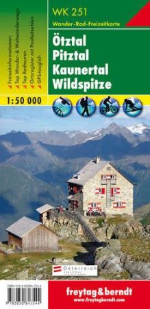 Ötztal-Pitztal-Kaunertal-Wildspitze turistatérkép - f&b WK 251