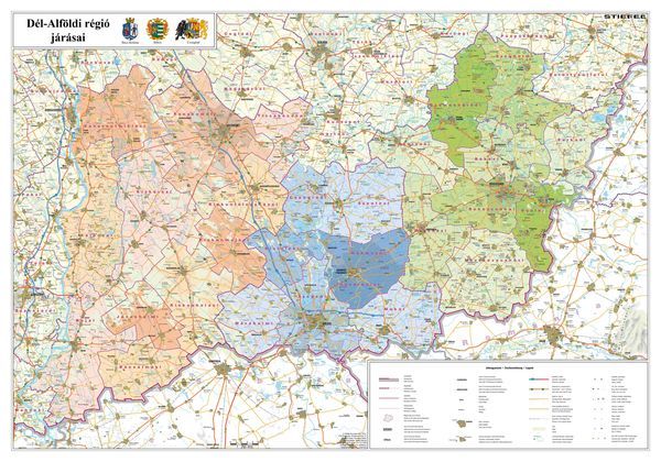 Image of Dél-Alföld régió járásainak falitérképe - Stiefel