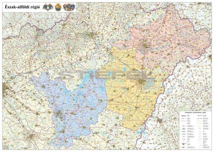 Image of Észak-Alföld régió járásainak falitérképe - Stiefel