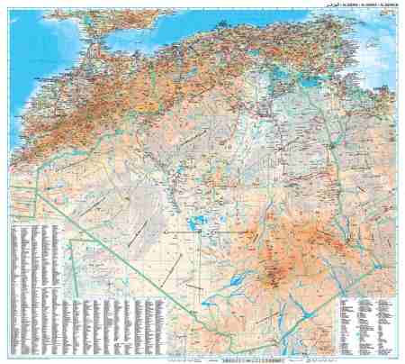Image of Algéria domborzati falitérkép - GiziMap