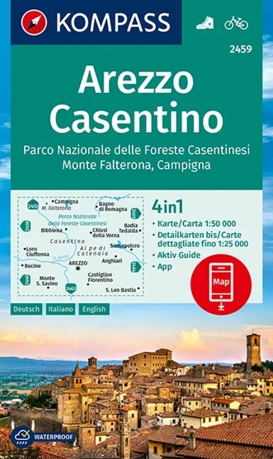 WK 2459 - Arezzo, Casentino, Parco Nazionale delle Foreste Casentinesi, Monte Falterona, Campigna turistatérkép - KOMPASS