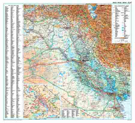 Image of Irak domborzati falitérkép - GiziMap