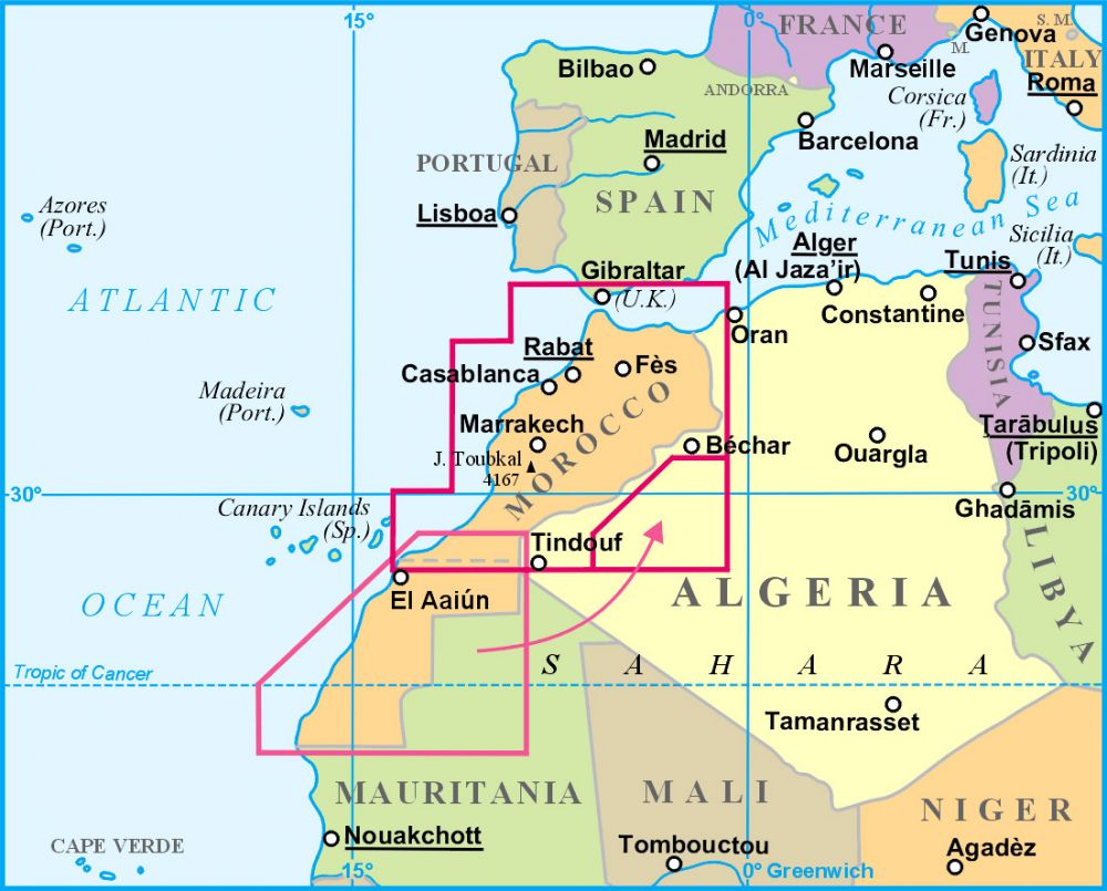 marokkó térkép Marokkó térkép   Gizimap   Útikönyv   Térkép   Földgömb marokkó térkép