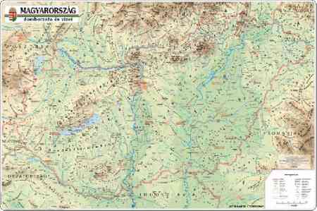 magyarország vizei térkép Magyarország domborzata és vizei falitérkép   Topográf   Útikönyv  magyarország vizei térkép